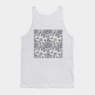 Abstract Daisy Floral Pattern Tank Top